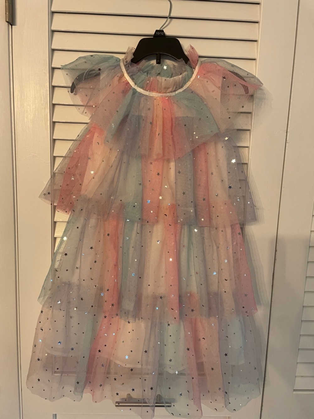Girls' Pastel Star-Embellished Tulle Party Dress
